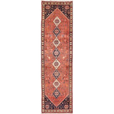 Abadeh Tribal Geometric Handmade Wool Persian Oriental Rug - 9'9" x 2'9" Runner