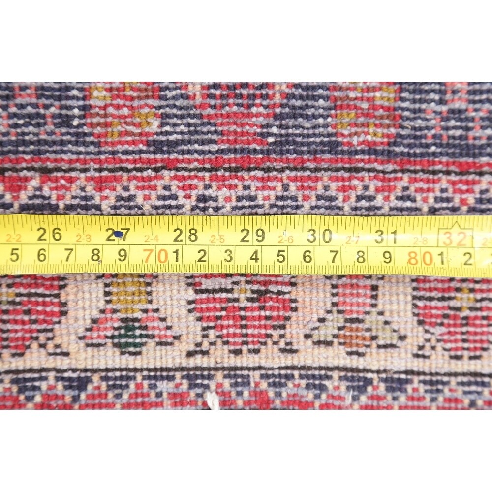 Abadeh Tribal Geometric Handmade Wool Persian Oriental Rug - 9'9" x 2'9" Runner