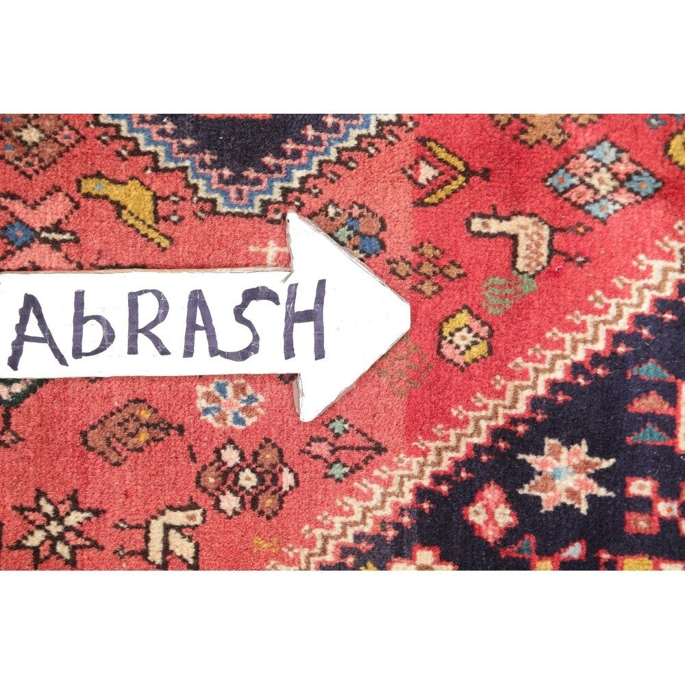 Abadeh Tribal Geometric Handmade Wool Persian Oriental Rug - 9'9" x 2'9" Runner