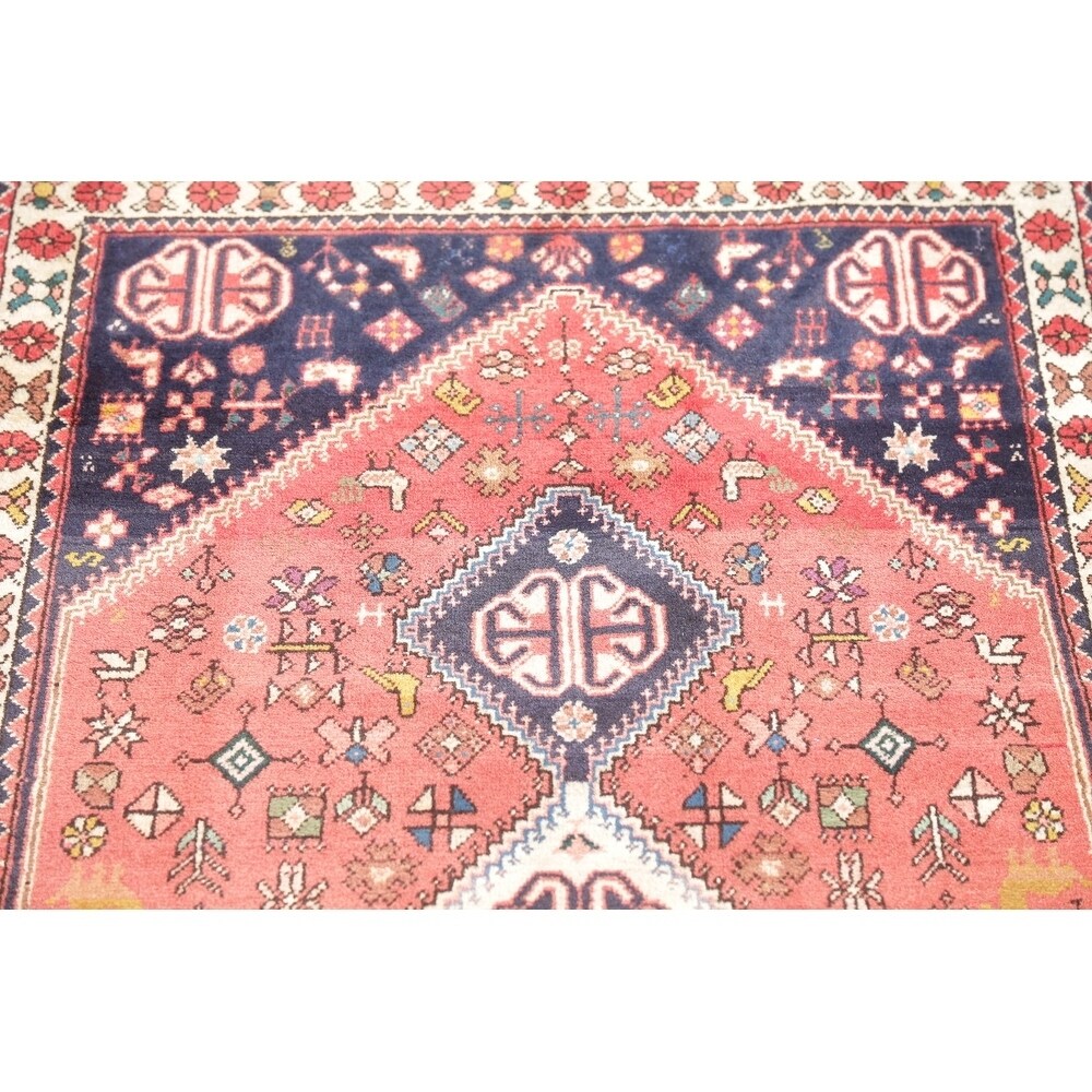 Abadeh Tribal Geometric Handmade Wool Persian Oriental Rug - 9'9" x 2'9" Runner