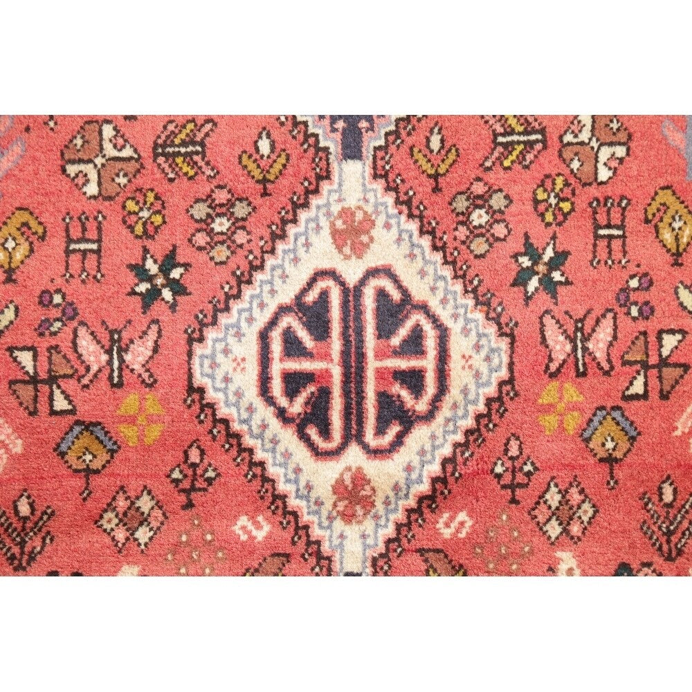 Abadeh Tribal Geometric Handmade Wool Persian Oriental Rug - 9'9" x 2'9" Runner