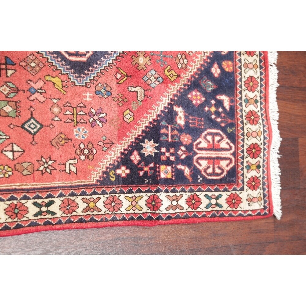 Abadeh Tribal Geometric Handmade Wool Persian Oriental Rug - 9'9" x 2'9" Runner