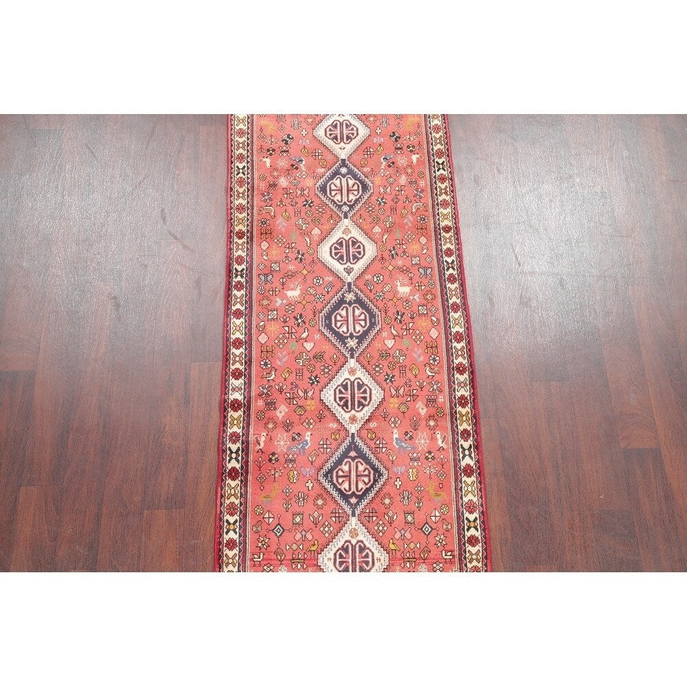 Abadeh Tribal Geometric Handmade Wool Persian Oriental Rug - 9'9" x 2'9" Runner