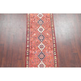 Abadeh Tribal Geometric Handmade Wool Persian Oriental Rug - 9'9" x 2'9" Runner
