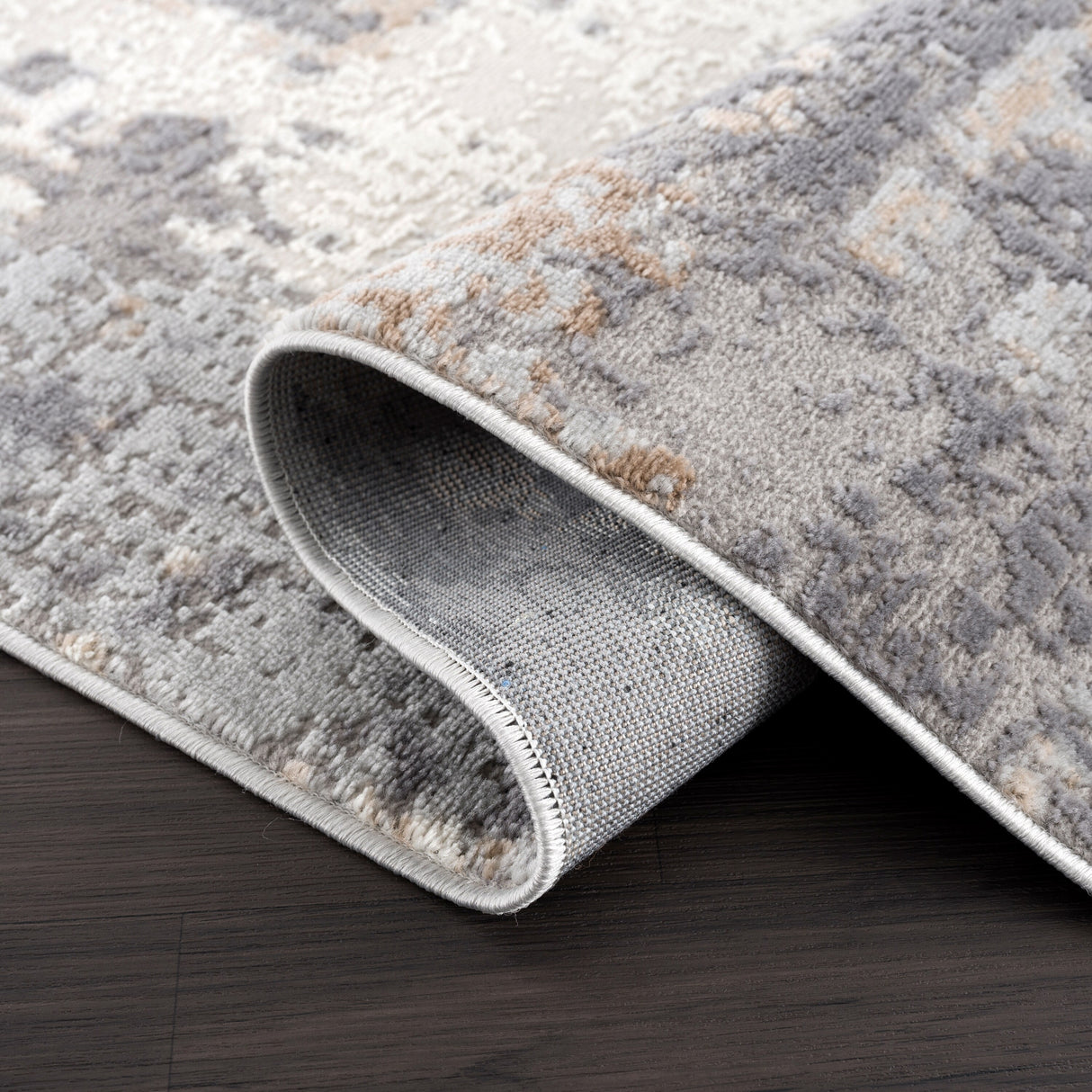 Abani Dune Contemporary Warm Grey Distressed Indoor Area Rug