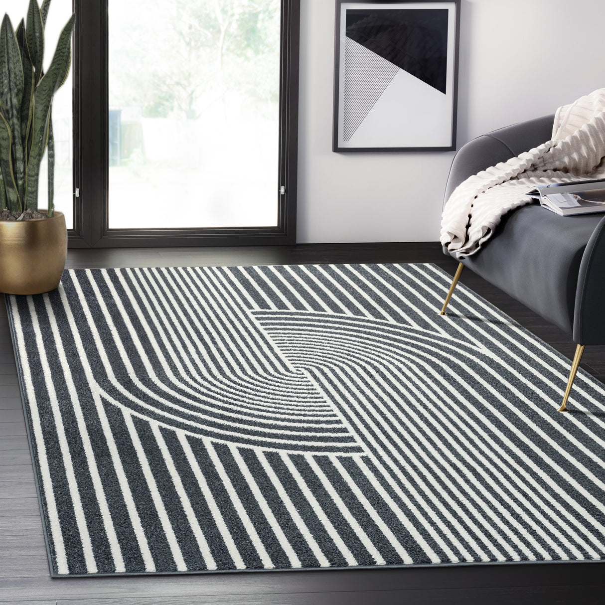 Abani Rugs Nuevo Beige Arch Pattern Knot Area Rug