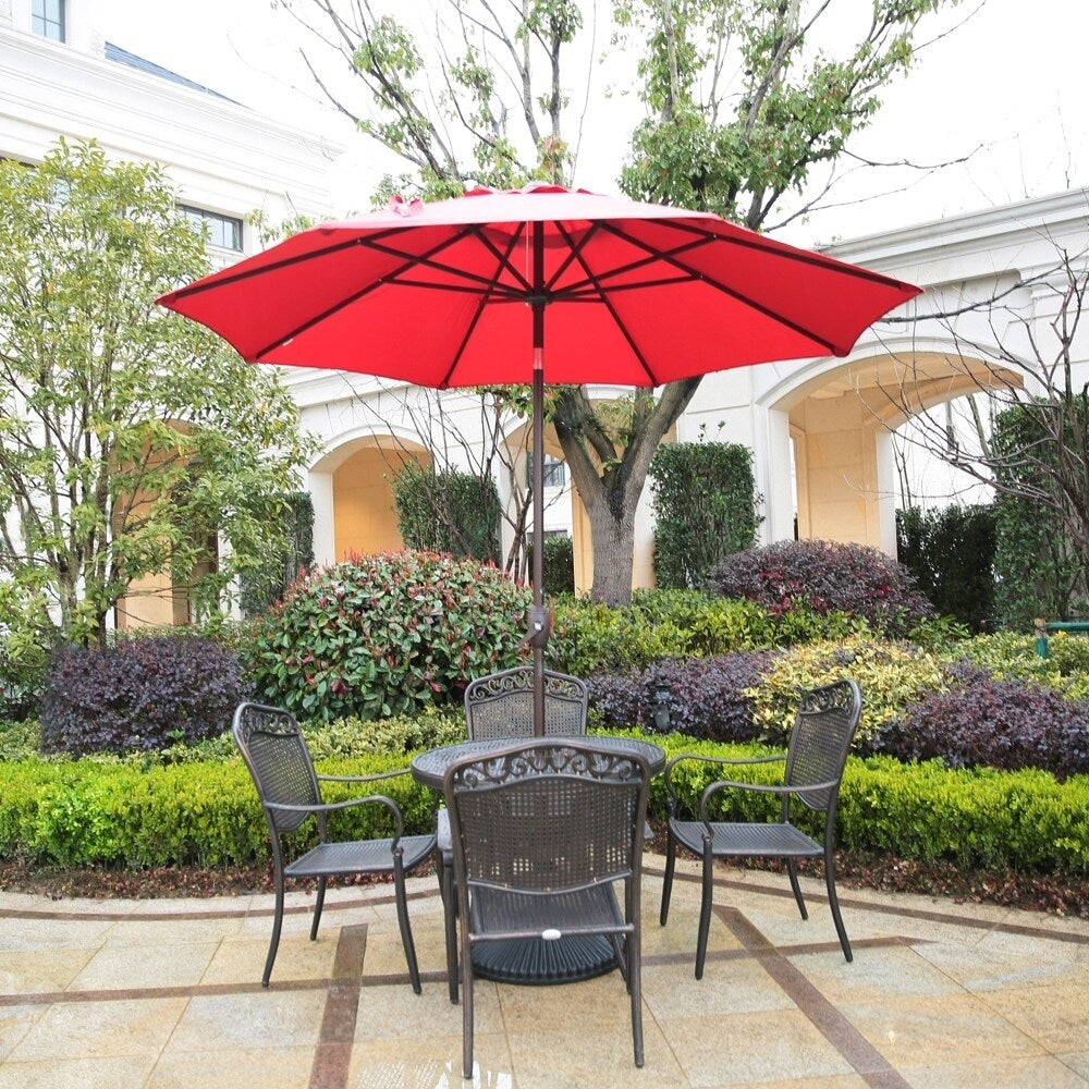 Abba 9-foot Market Aluminum Push Button Tilt and Crank Patio Umbrella