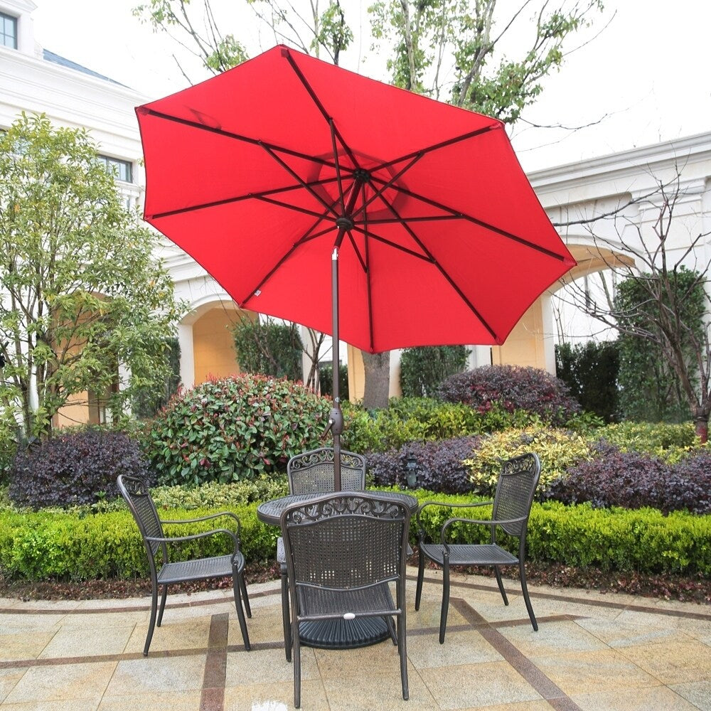 Abba 9-foot Market Aluminum Push Button Tilt and Crank Patio Umbrella