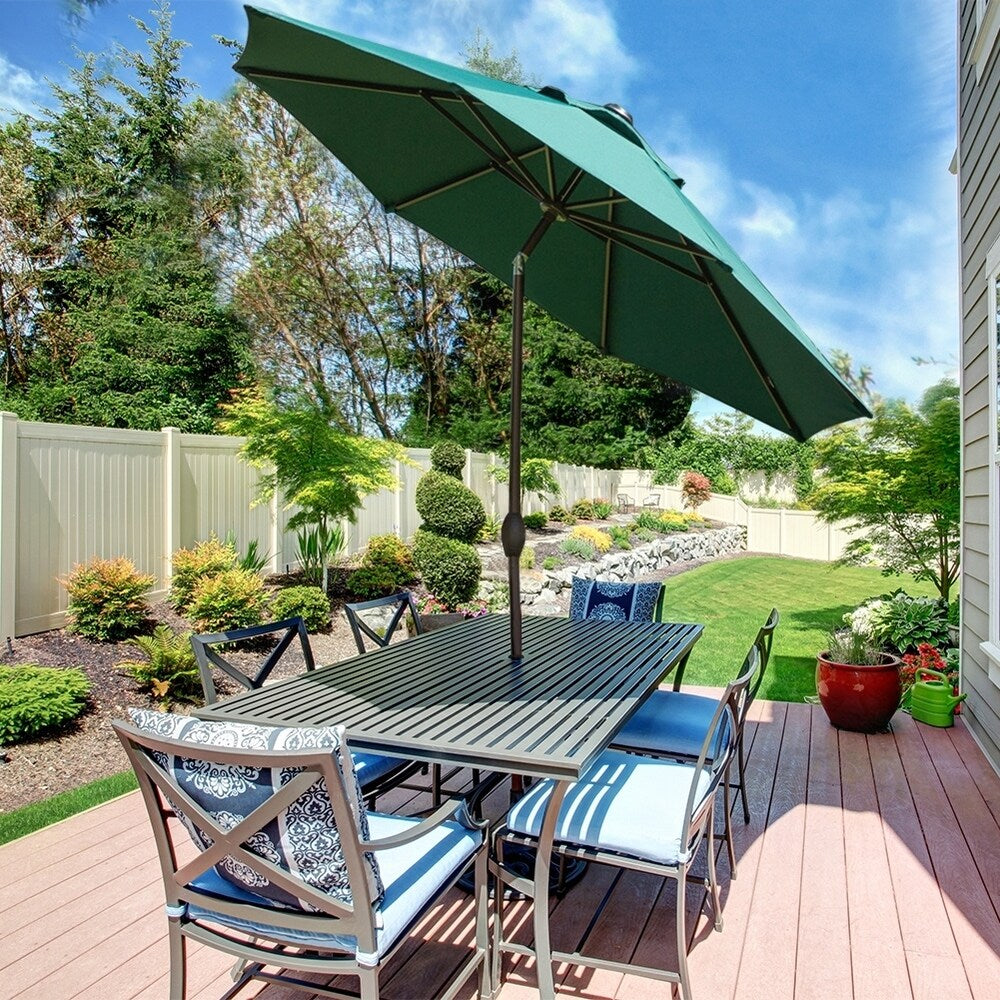 Abba 9-foot Market Aluminum Push Button Tilt and Crank Patio Umbrella