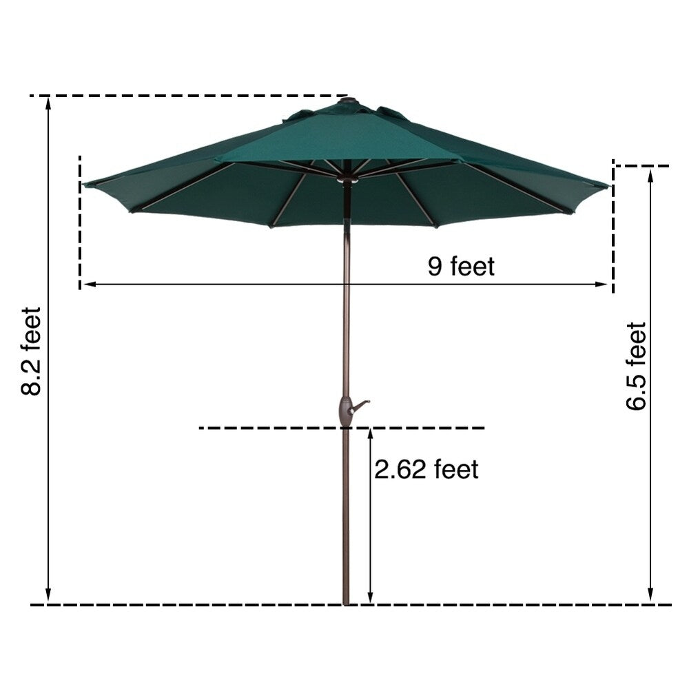 Abba 9-foot Market Aluminum Push Button Tilt and Crank Patio Umbrella
