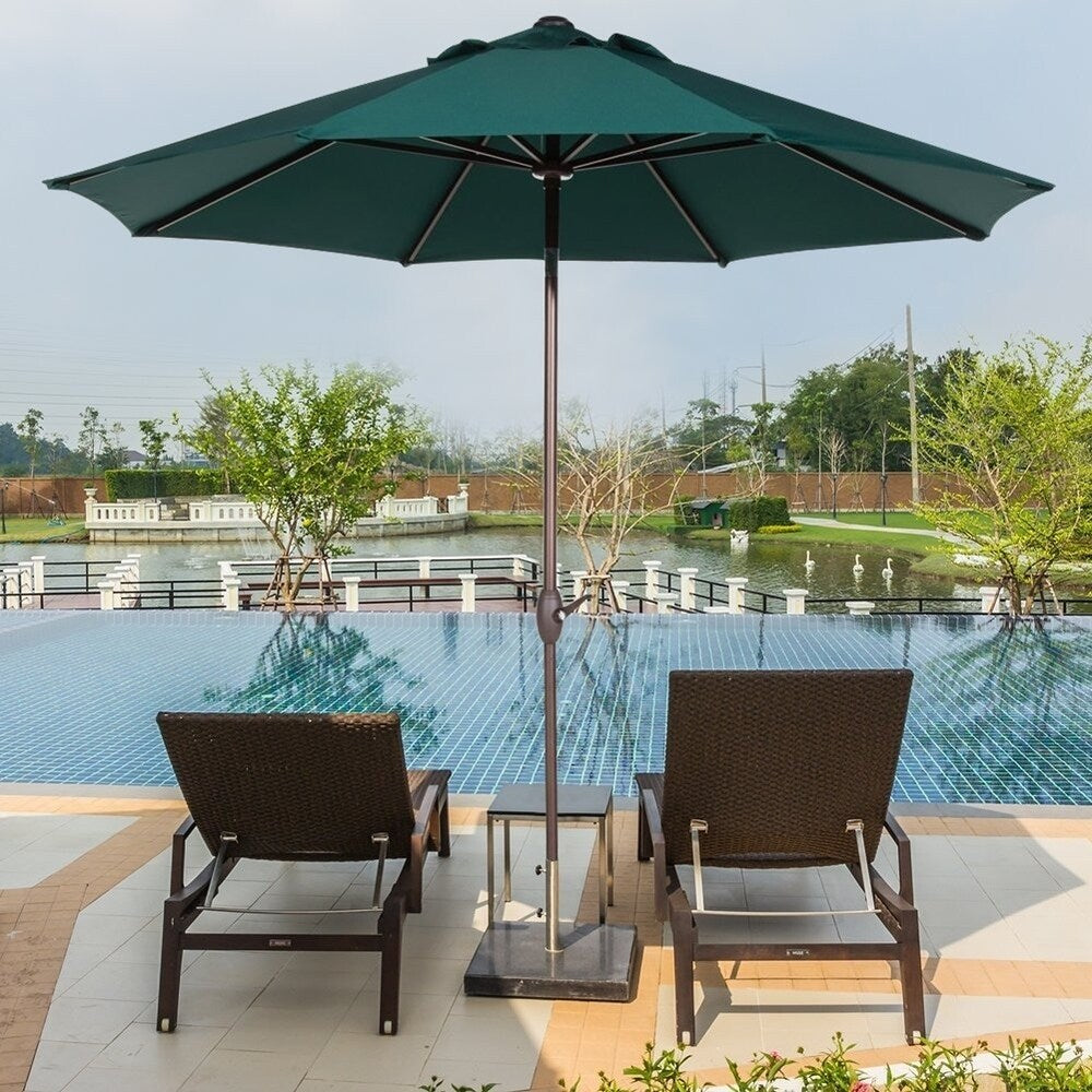 Abba 9-foot Market Aluminum Push Button Tilt and Crank Patio Umbrella