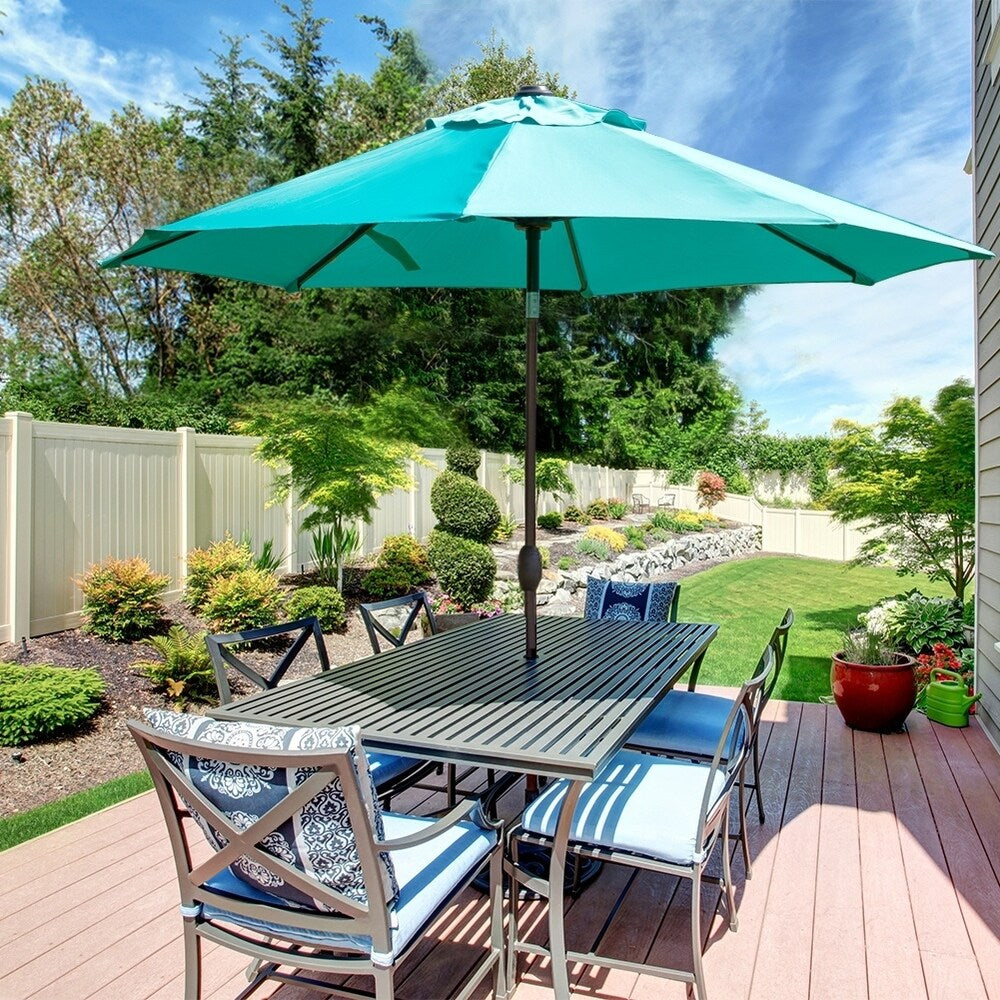 Abba 9-foot Market Aluminum Push Button Tilt and Crank Patio Umbrella