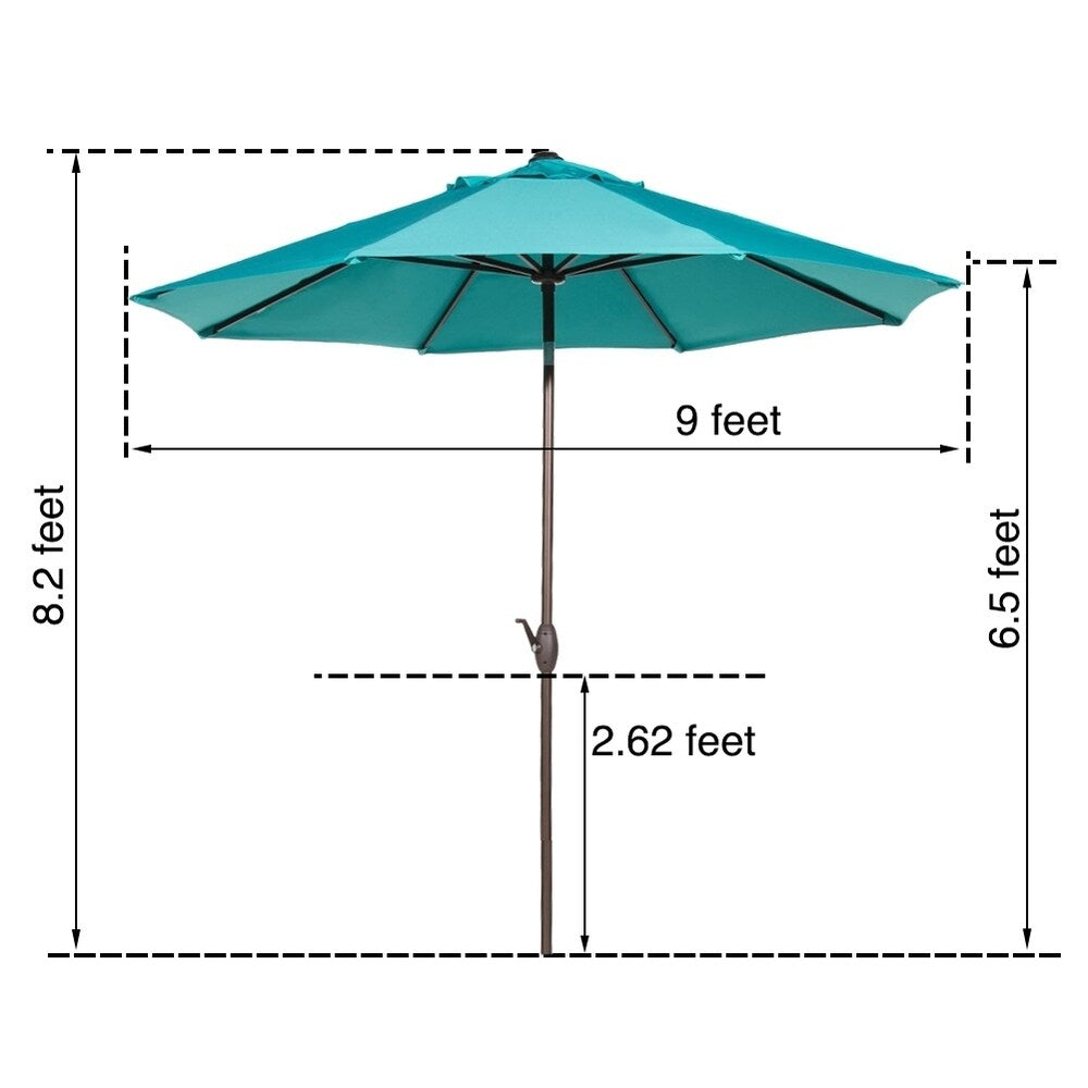 Abba 9-foot Market Aluminum Push Button Tilt and Crank Patio Umbrella