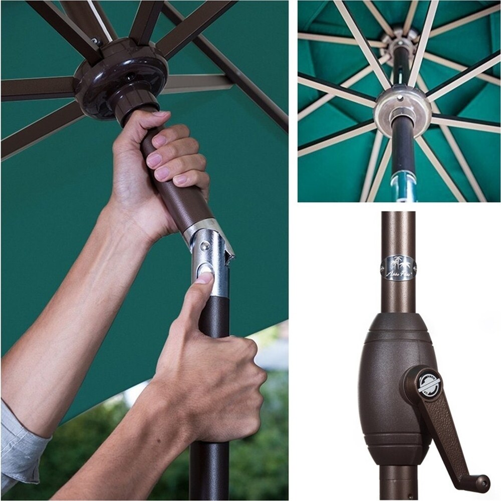 Abba 9-foot Market Aluminum Push Button Tilt and Crank Patio Umbrella