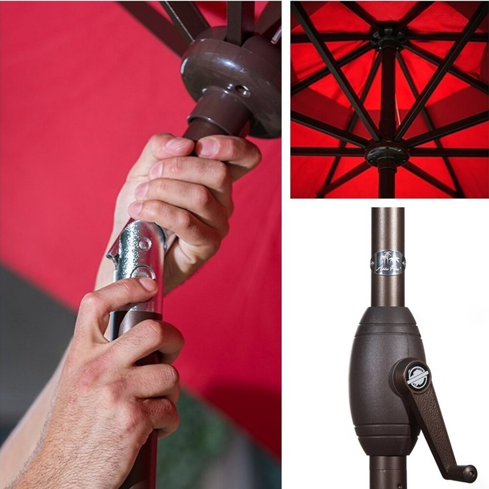 Abba 9-foot Market Aluminum Push Button Tilt and Crank Patio Umbrella