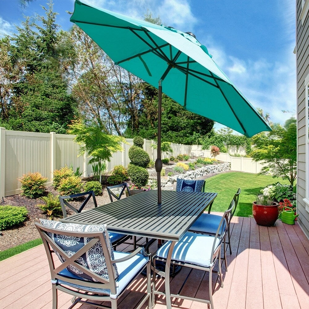 Abba 9-foot Market Aluminum Push Button Tilt and Crank Patio Umbrella