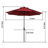 Abba 9-foot Market Aluminum Push Button Tilt and Crank Patio Umbrella
