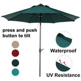 Abba 9-foot Market Aluminum Push Button Tilt and Crank Patio Umbrella