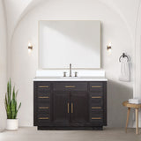Abbey 48 in W x 22 in D Black Oak Single Bath Vanity and Cultured Marble Top