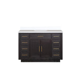Abbey 48 in W x 22 in D Black Oak Single Bath Vanity and Cultured Marble Top