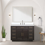 Abbey 48 in W x 22 in D Black Oak Single Bath Vanity and Cultured Marble Top