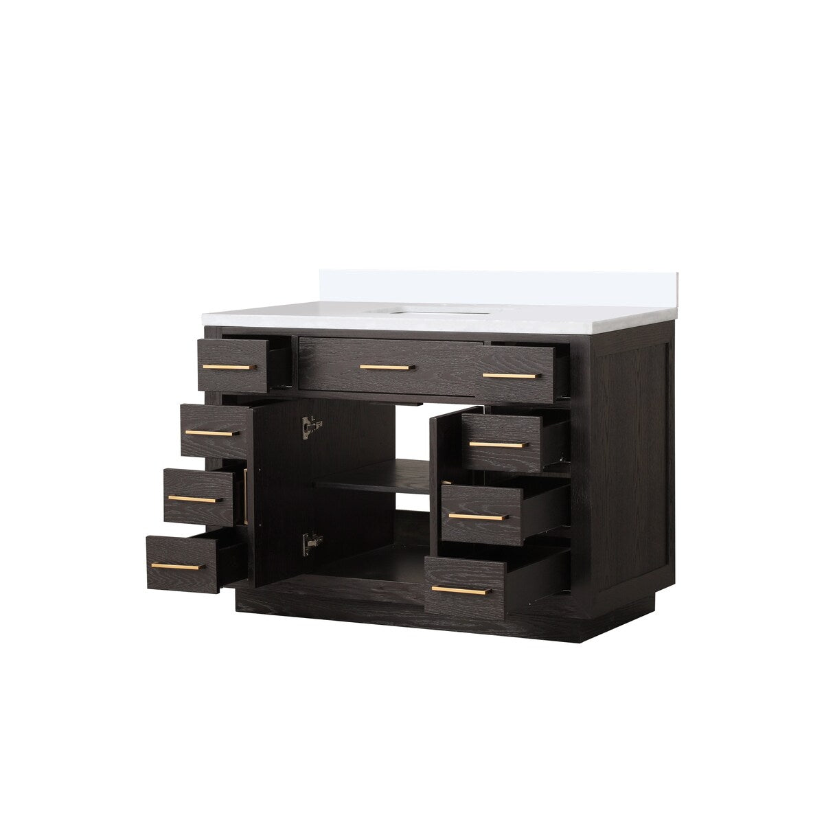Abbey 48 in W x 22 in D Black Oak Single Bath Vanity and Cultured Marble Top