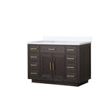 Abbey 48 in W x 22 in D Black Oak Single Bath Vanity and Cultured Marble Top