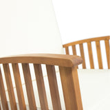 Abbottsford Outdoor 2 Seater Acacia Wood Rocking Chairs and Side Table Set by Christopher Knight Home
