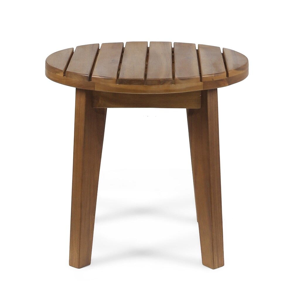 Abbottsford Outdoor 2 Seater Acacia Wood Rocking Chairs and Side Table Set by Christopher Knight Home
