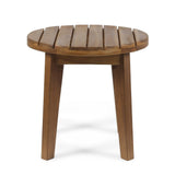 Abbottsford Outdoor 2 Seater Acacia Wood Rocking Chairs and Side Table Set by Christopher Knight Home