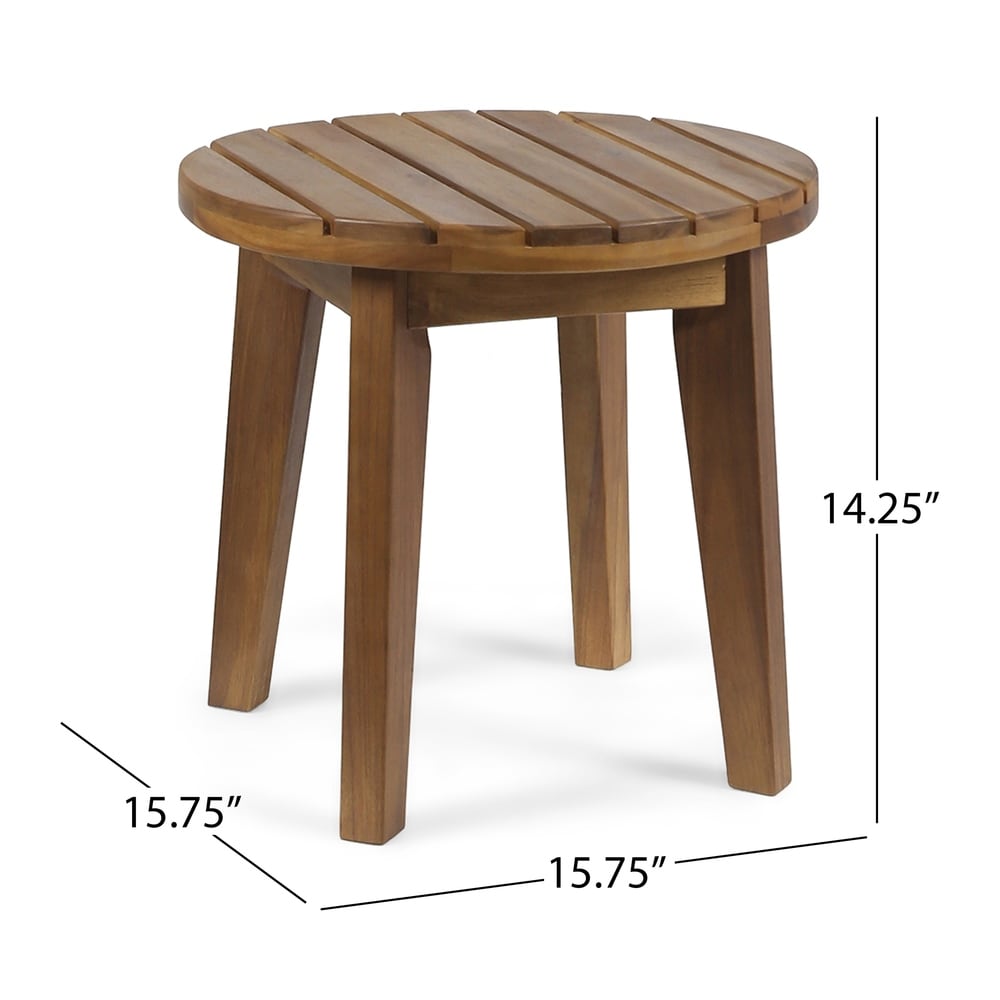 Abbottsford Outdoor 2 Seater Acacia Wood Rocking Chairs and Side Table Set by Christopher Knight Home