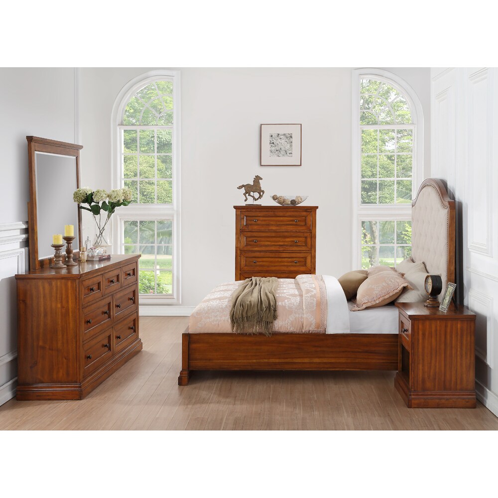 Abbyson Augusta Acacia Wood 6-piece Bedroom Set
