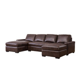 Abbyson Berlin Brown Leather Sectional