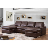 Abbyson Berlin Brown Leather Sectional