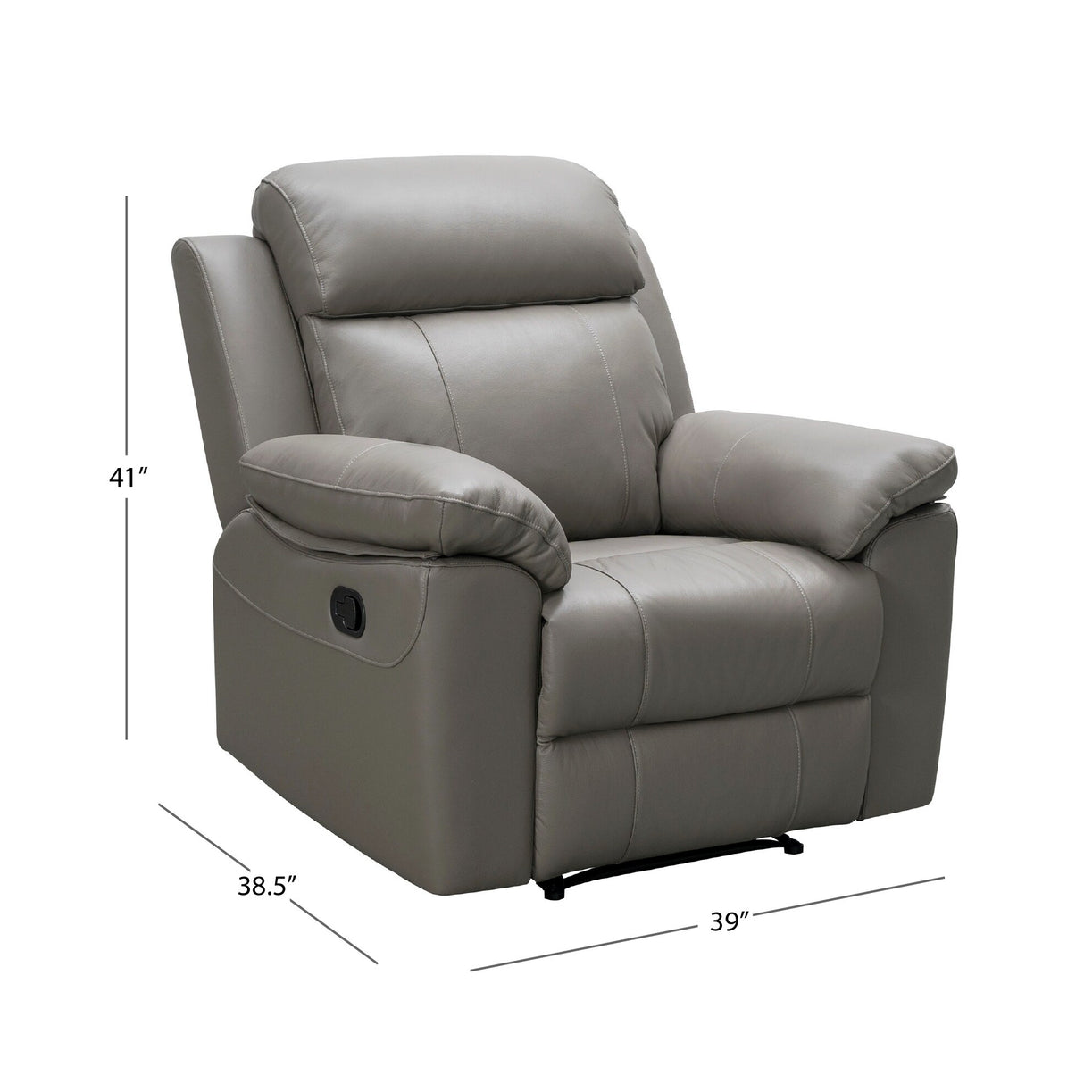 Abbyson Braylen 2 Piece Top Grain Leather Manual Reclining Sofa and Recliner Set