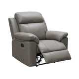 Abbyson Braylen 2 Piece Top Grain Leather Manual Reclining Sofa and Recliner Set