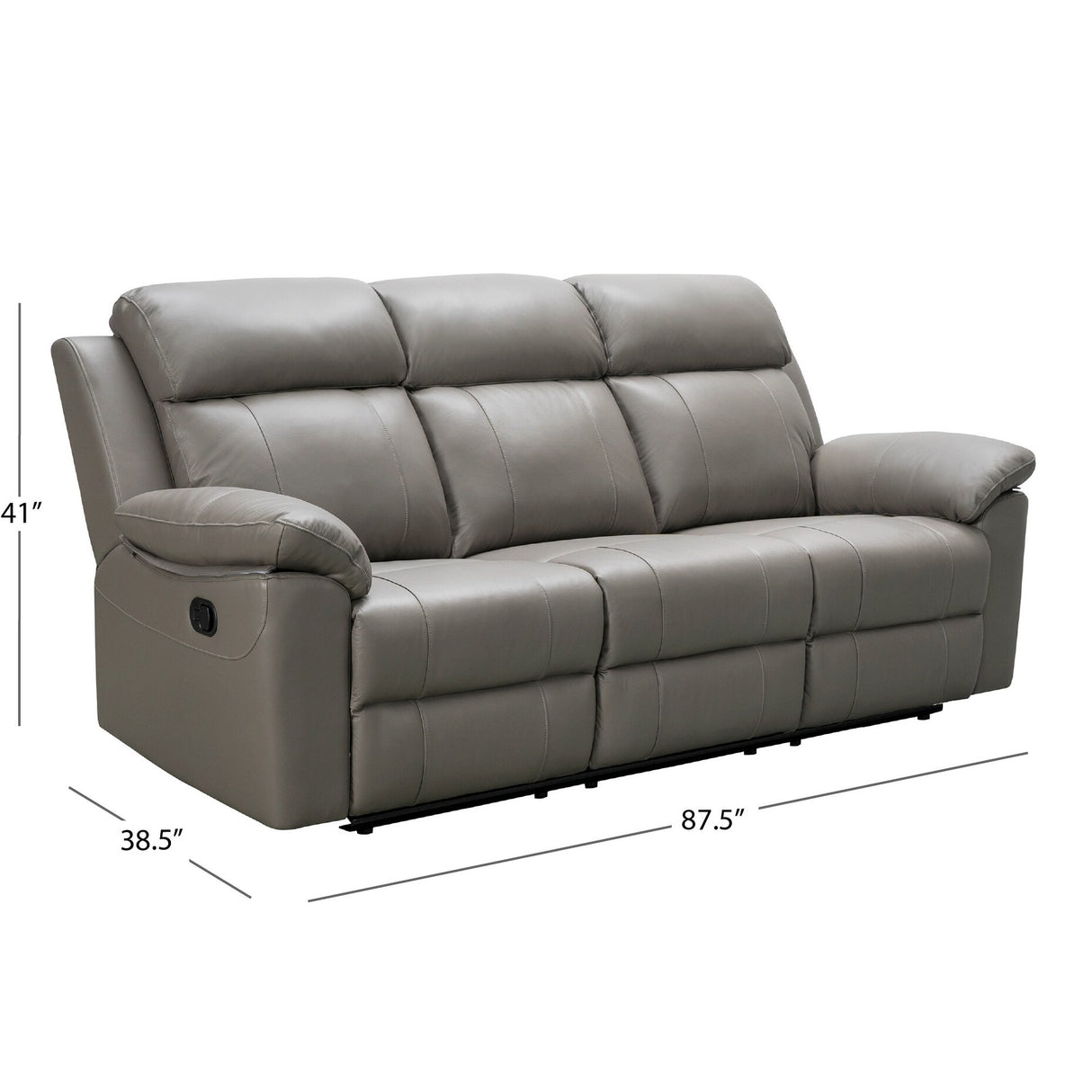Abbyson Braylen 2 Piece Top Grain Leather Manual Reclining Sofa and Recliner Set