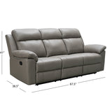 Abbyson Braylen 2 Piece Top Grain Leather Manual Reclining Sofa and Recliner Set
