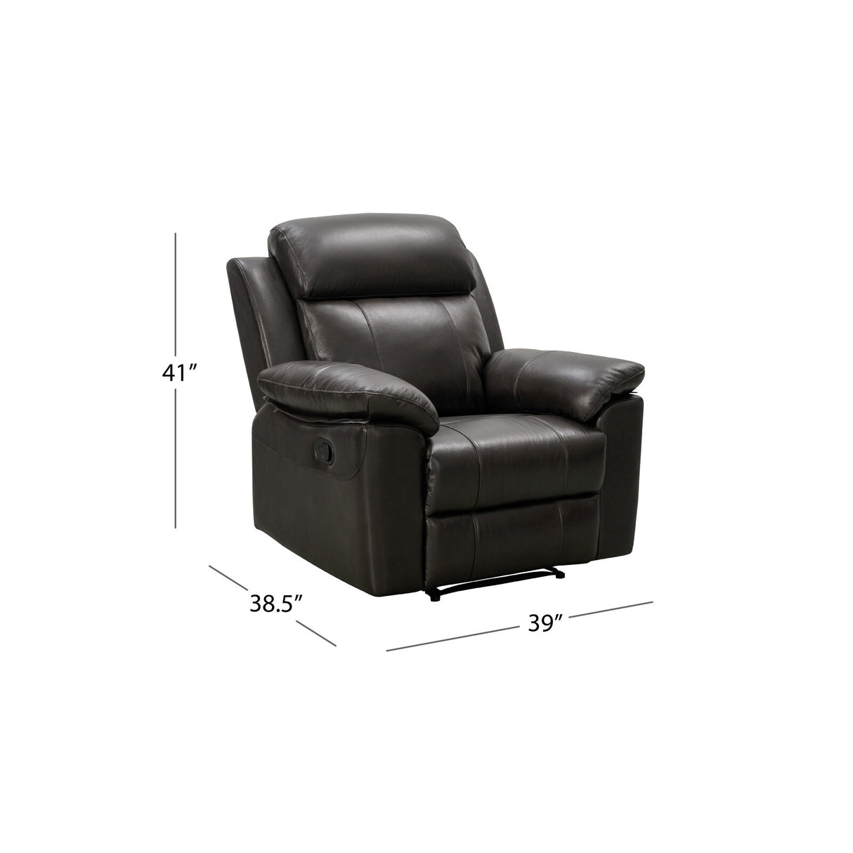 Abbyson Braylen 2 Piece Top Grain Leather Manual Reclining Sofa and Recliner Set