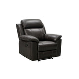 Abbyson Braylen 2 Piece Top Grain Leather Manual Reclining Sofa and Recliner Set