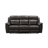Abbyson Braylen 2 Piece Top Grain Leather Manual Reclining Sofa and Recliner Set