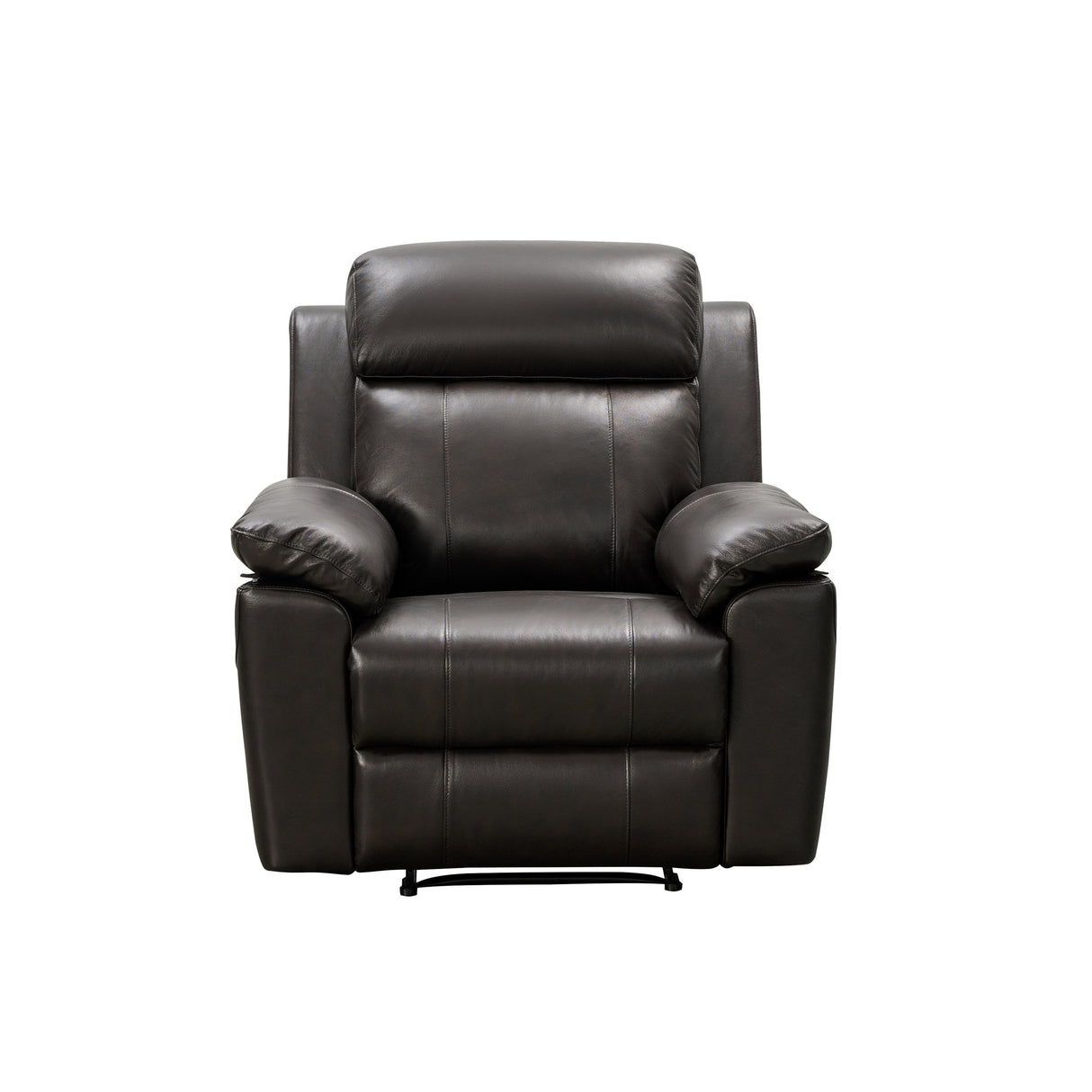 Abbyson Braylen 2 Piece Top Grain Leather Manual Reclining Sofa and Recliner Set