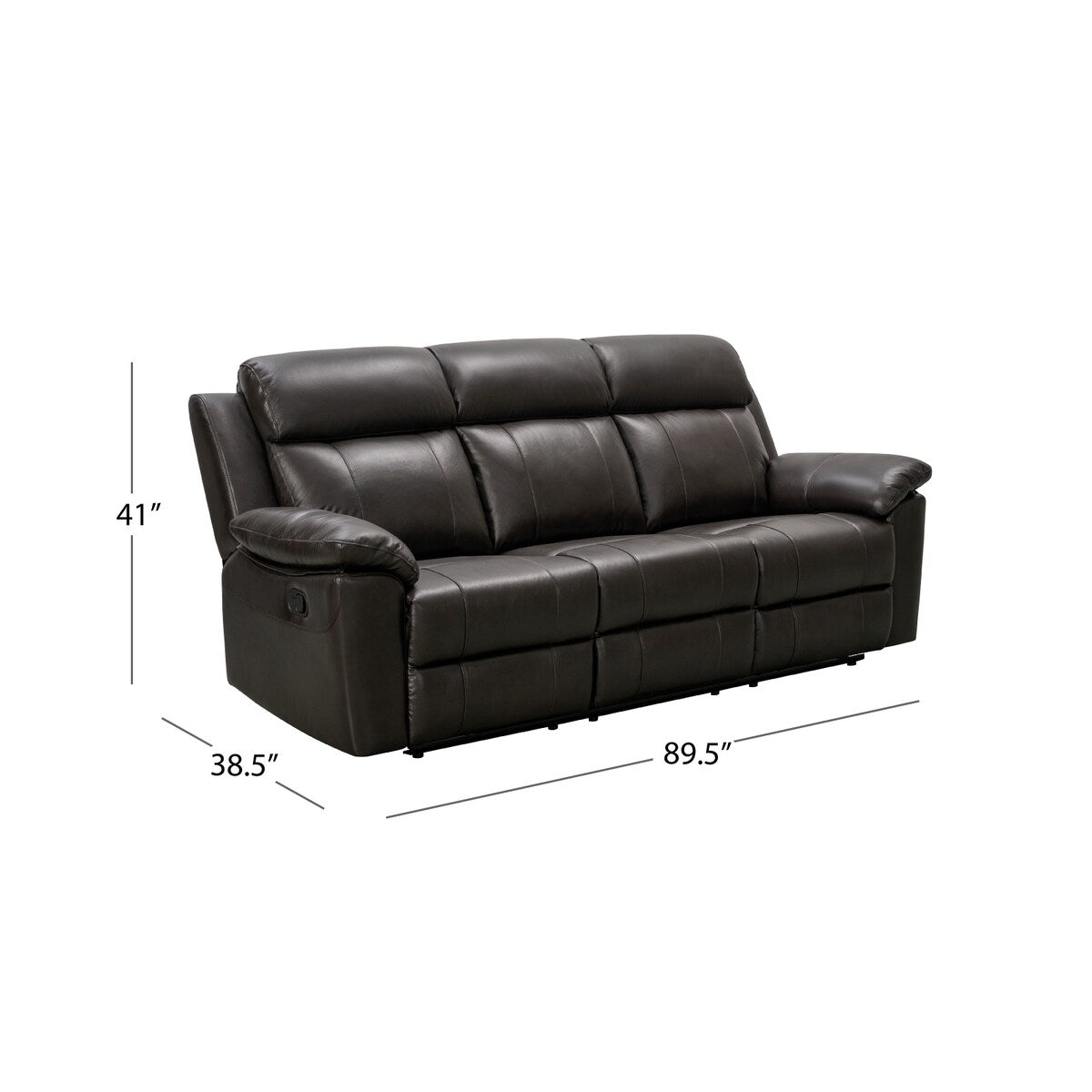 Abbyson Braylen Top Grain Leather Manual Reclining Sofa
