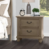 Abbyson Harrison Traditional Grey Solid Wood Nightstand