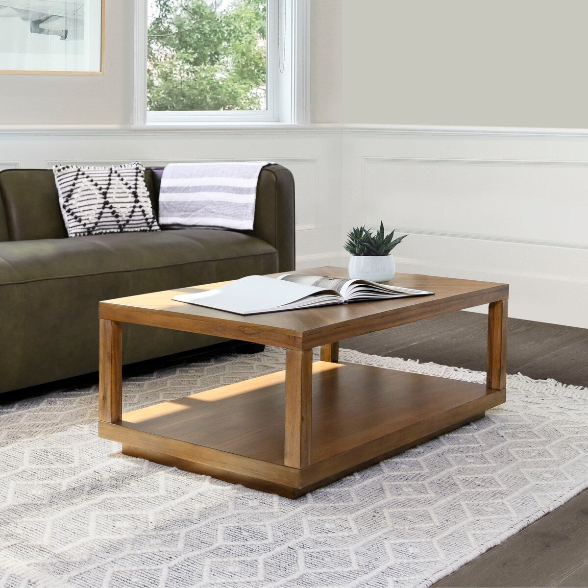 Abbyson Chevron Wood 4 Piece Table Collection