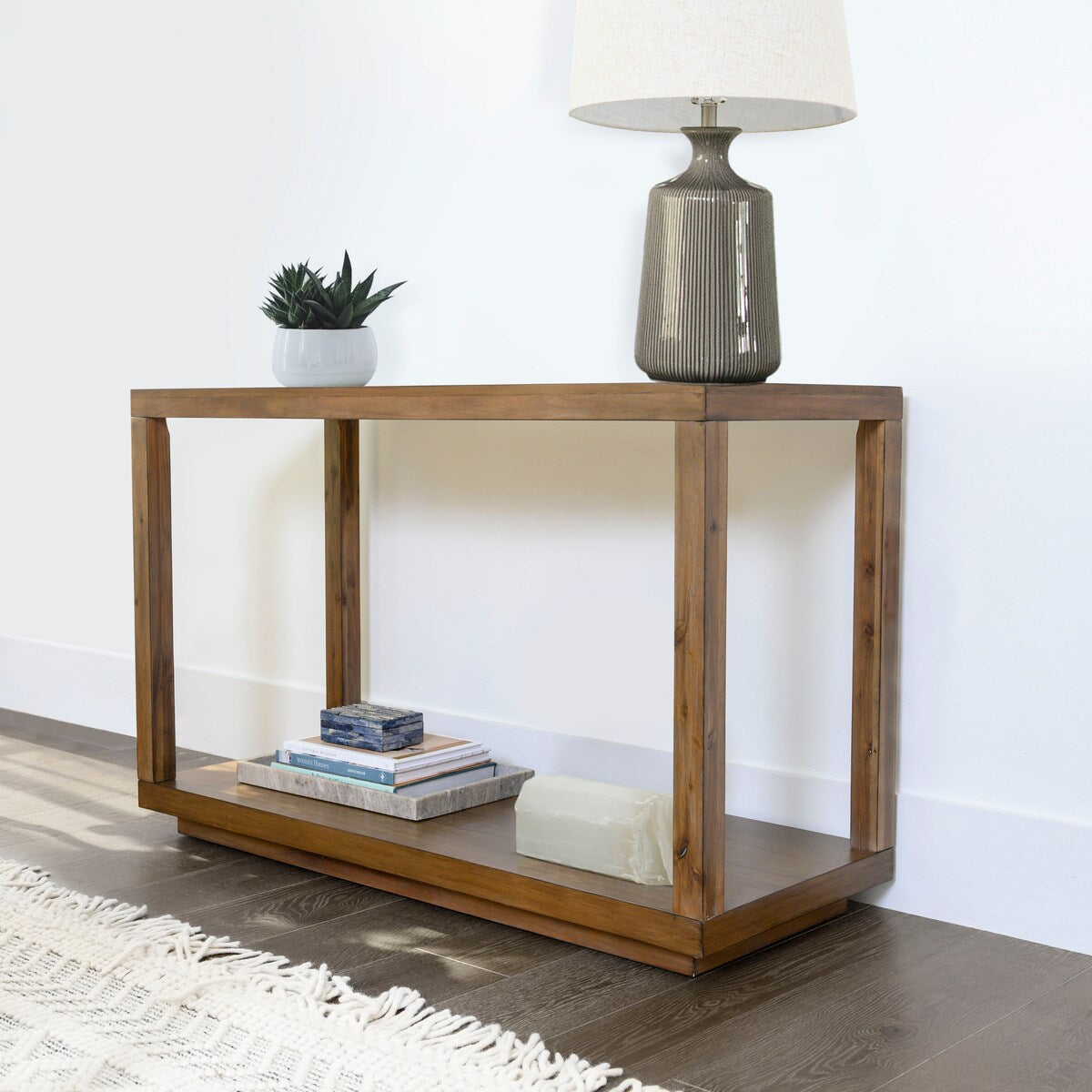 Abbyson Chevron Wood 4 Piece Table Collection