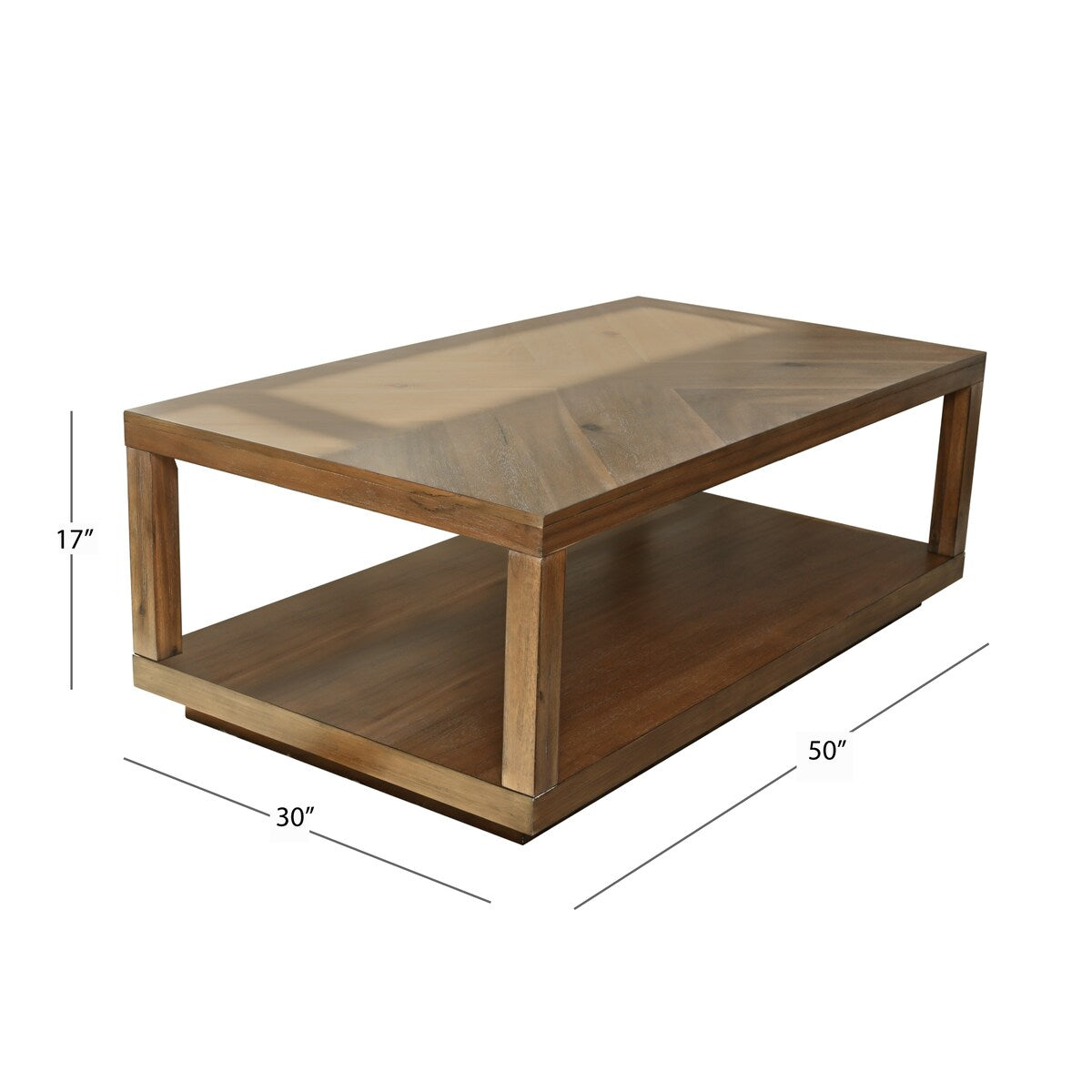 Abbyson Chevron Wood 4 Piece Table Collection