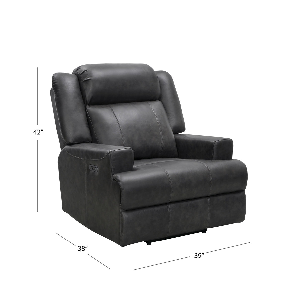 Abbyson Elliot Top Grain Leather Dual Power Recliner