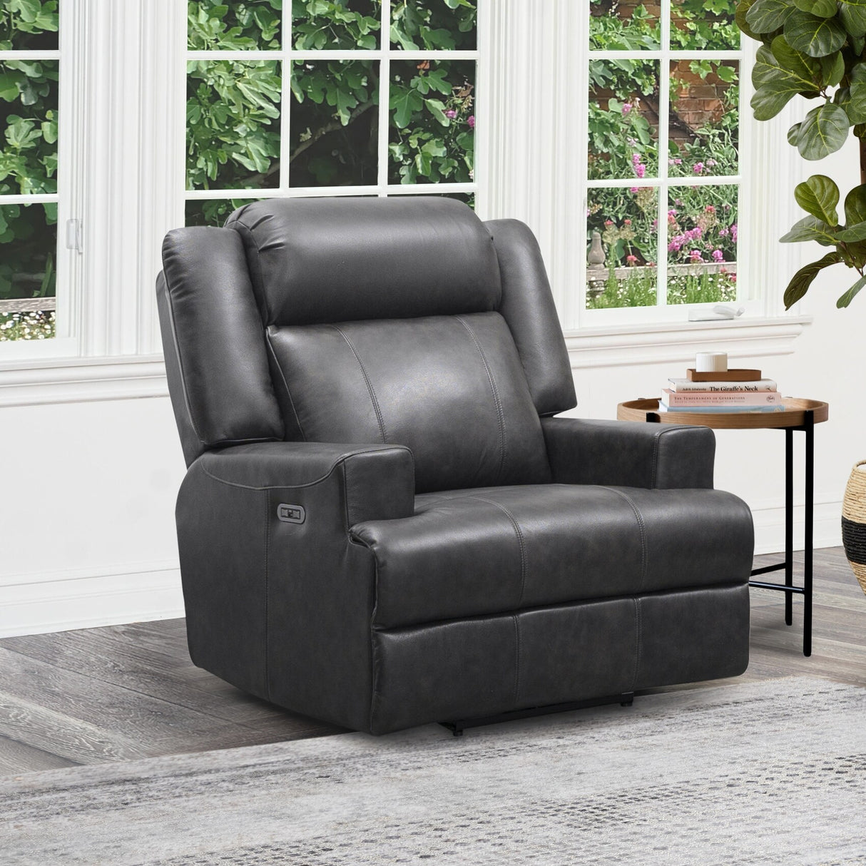 Abbyson Elliot Top Grain Leather Dual Power Recliner