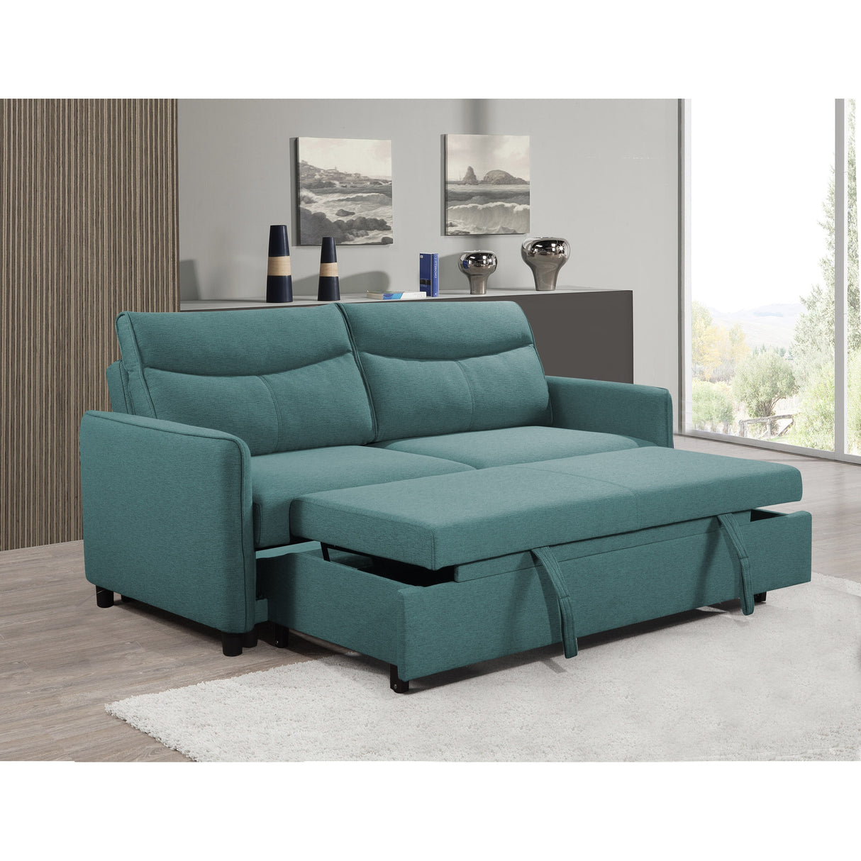 Abbyson Harper Stain-resistant Upholstered Sofa with Pullout Bed